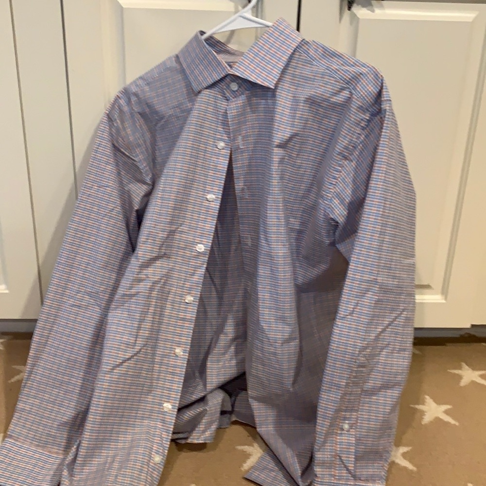 Proper Cloth Orange and Blue Dress Shirt